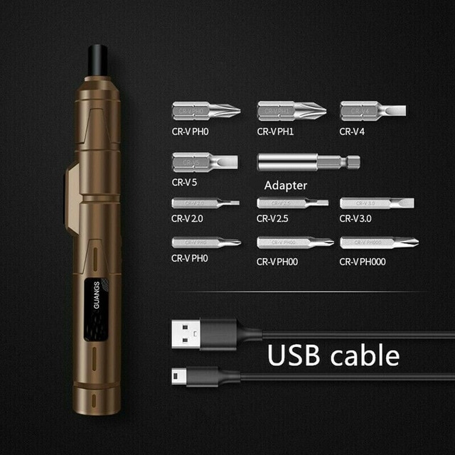 Mini Draadloze Elektrische Schroevendraaier Met 10 1/8Inch Bits Dc 3.6V 1300Mah Elektrische Power Schroevendraaiers Usb lader Pen Vorm: Default Title