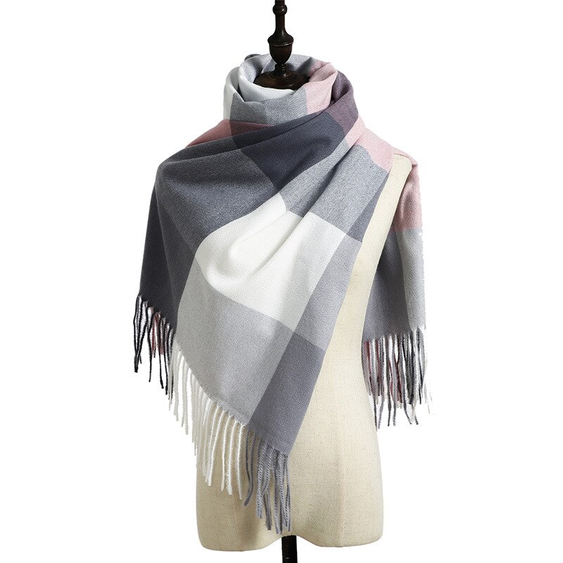 Dianruo Klassieke Herfst Winter Grace Vrouwelijke Plaid Sjaal Vrouwen Sjaals Brede Roosters Lange Shawl Wrap Deken Warm Sjaals R331: 13