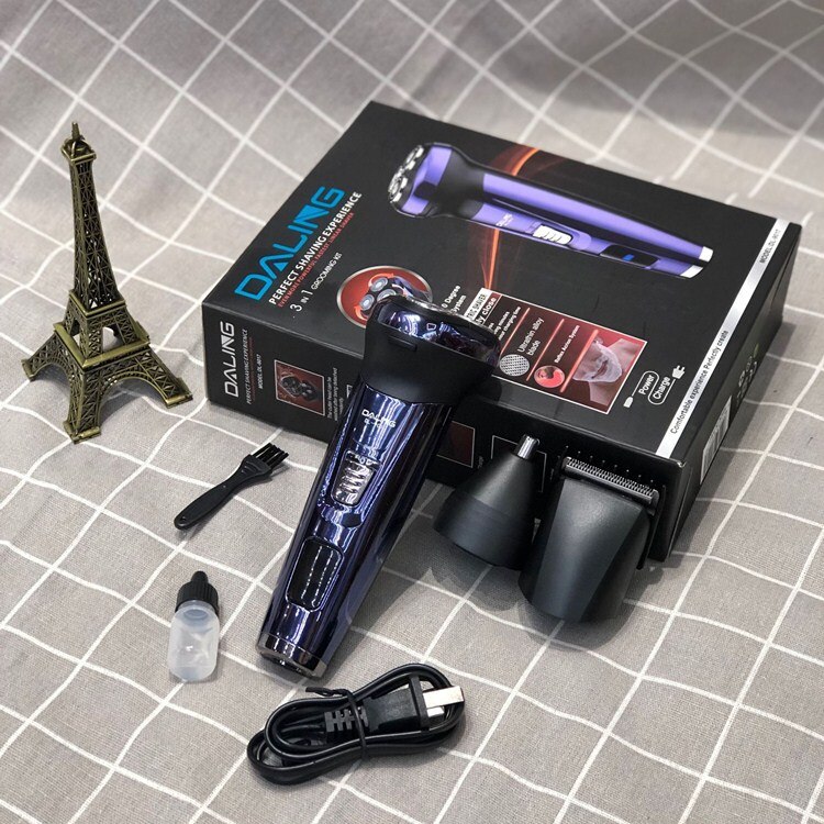 100-240v 3 in 1 elektrisch scheerapparaat, tondeuse, haartrimmer, titanium baardtrimmer, scheerapparaat, mannen, neustrimmer: 02