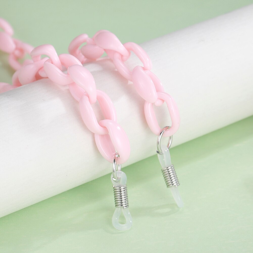 Teamer Mode Acryl Leesbril Ketting Voor Vrouwen Zonnebril Ketting Bandjes Cords Hals-Keten Lanyard Brillen Touw: 3 pink-Silver