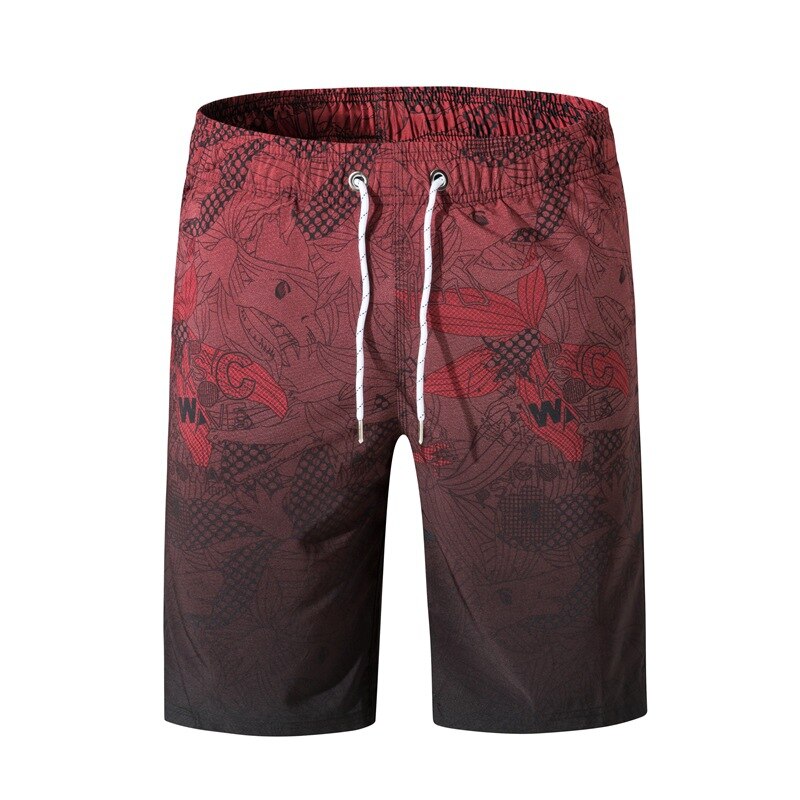 Beach Board Shorts Men Surfing Swim Shorts Breathable Sport Short Male Swimwear Swimming Plus Size M-3XL: Red / XL