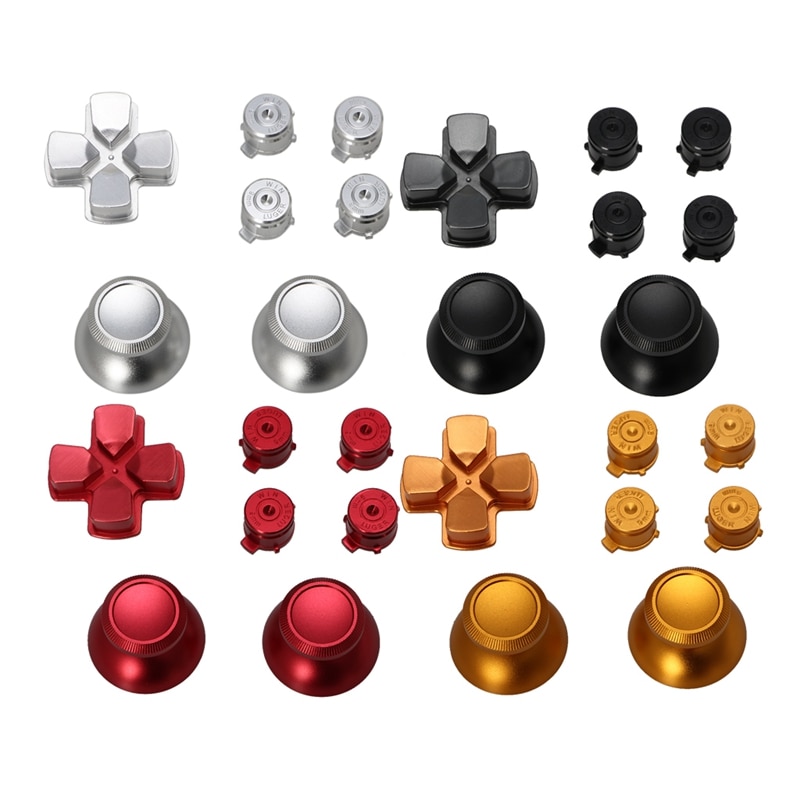 Aluminum Alloy Dpad Thumbstick Cap Bullet Buttons For Sony PS4 DualShock 4 Controller Kit