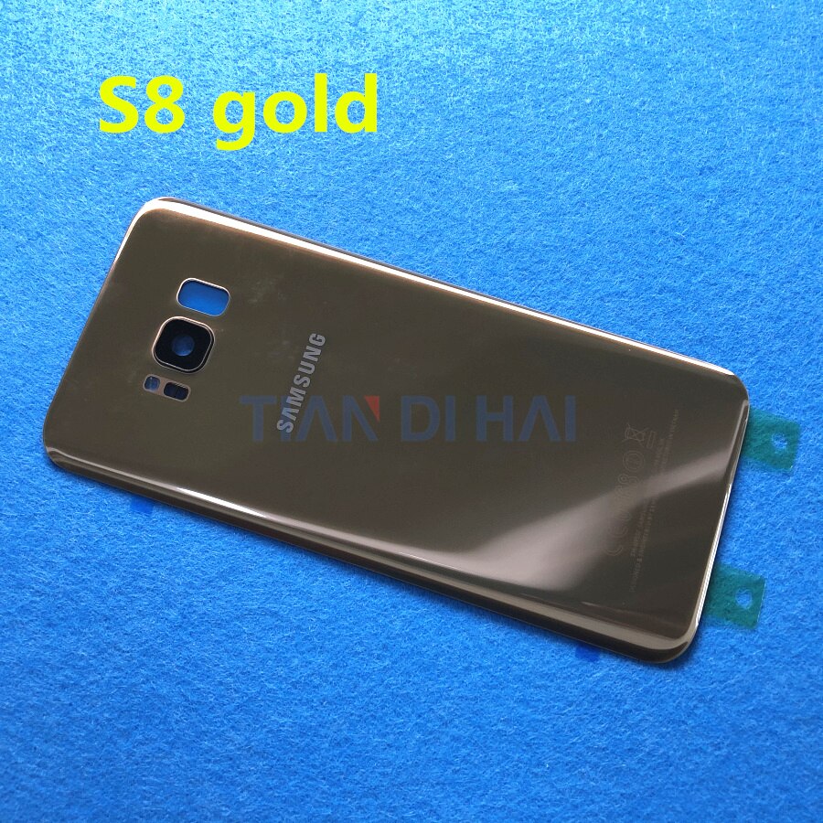 Protector de cristal trasero para Samsung Galaxy S8 G950 G950F/FD, cubierta de cristal de batería S8 Plus S8 + G955 G955F: S8 gold