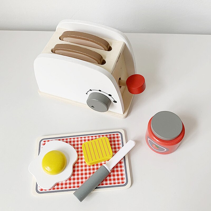 Kids Houten Pretend Play Sets Simulatie Broodroosters Brood Maker koffie machine Blender Bakken Kit Game mixer Keuken rol speelgoed