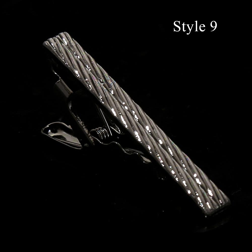 Clips de alfiler de corbata clásicos para hombres, Clip de corbata de simplicidad de negocios, joyería de , barra de corbata de boda exquisita, Color plateado y dorado: Azul cielo