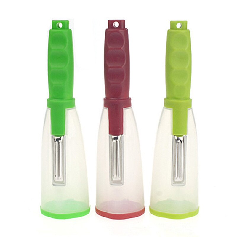 1pcs Storable Fruit Vegetable Peeler Tool With Non-slip Handle Manual Vegetable Slicer Carrot Potato Peeler Kitchen Accessories: 05 1pc random