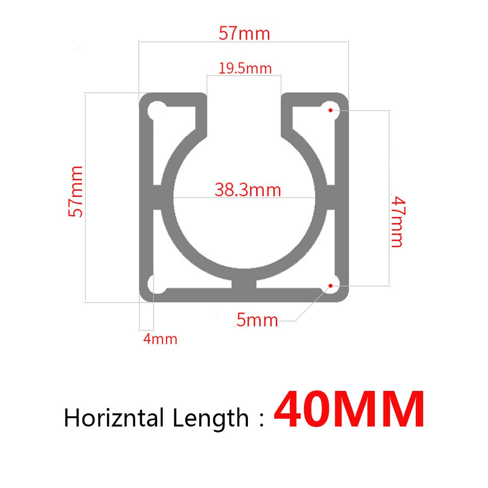 Soporte de Motor CNC NEMA 23 paso a paso, soporte de perfil de aluminio, montaje para Motor paso a paso 57, 1 unidad: 57x40mm