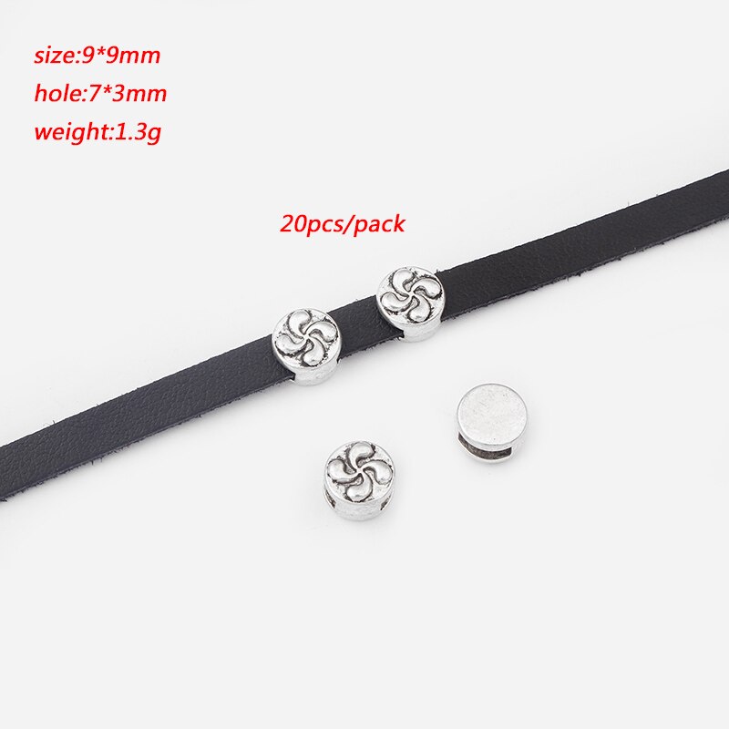 1 pacote antigo redondo triskele trisk espiral slider espaçador caber 10mm cabo de couro liso pulseira jóias descobertas fazendo: style7