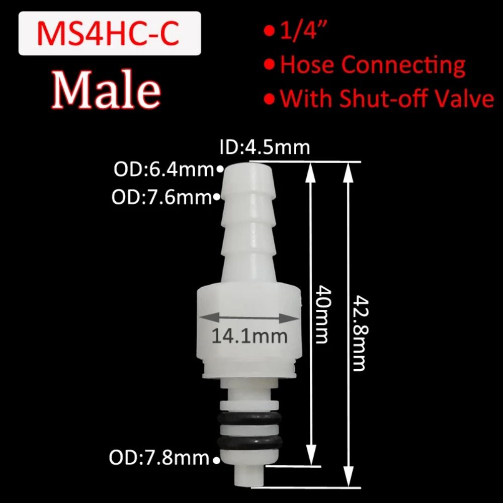 1 Stück Trenn anschluss Kupplung Schlauch verbindung Rohr verbinder Schnell kupplung S-Serie 3/16 1/4 Schlauch Widerhaken ventil: Silber