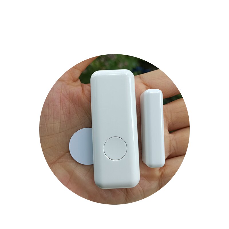 Sensor magnético de apertura de puerta unidireccional con botón de emergencia, inalámbrico, 433MHz, para sistemas de alarma
