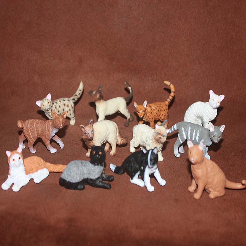 Simulation Pet Kleine Tier Katzen Modell Nette Mini Ägyptischen Mau Türkische Angora Abyssinian Miniaturen Action Figur Figuren Spielzeug