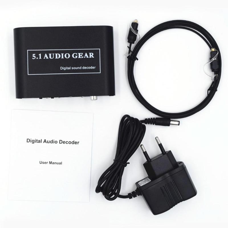 Digital Audio Sound Decoder 5.1 Audio Gear Dts AC3 Pcm Digitale Audio Converter Lpcm 5.1 Analoge Uitgang Sound Decoder versterker