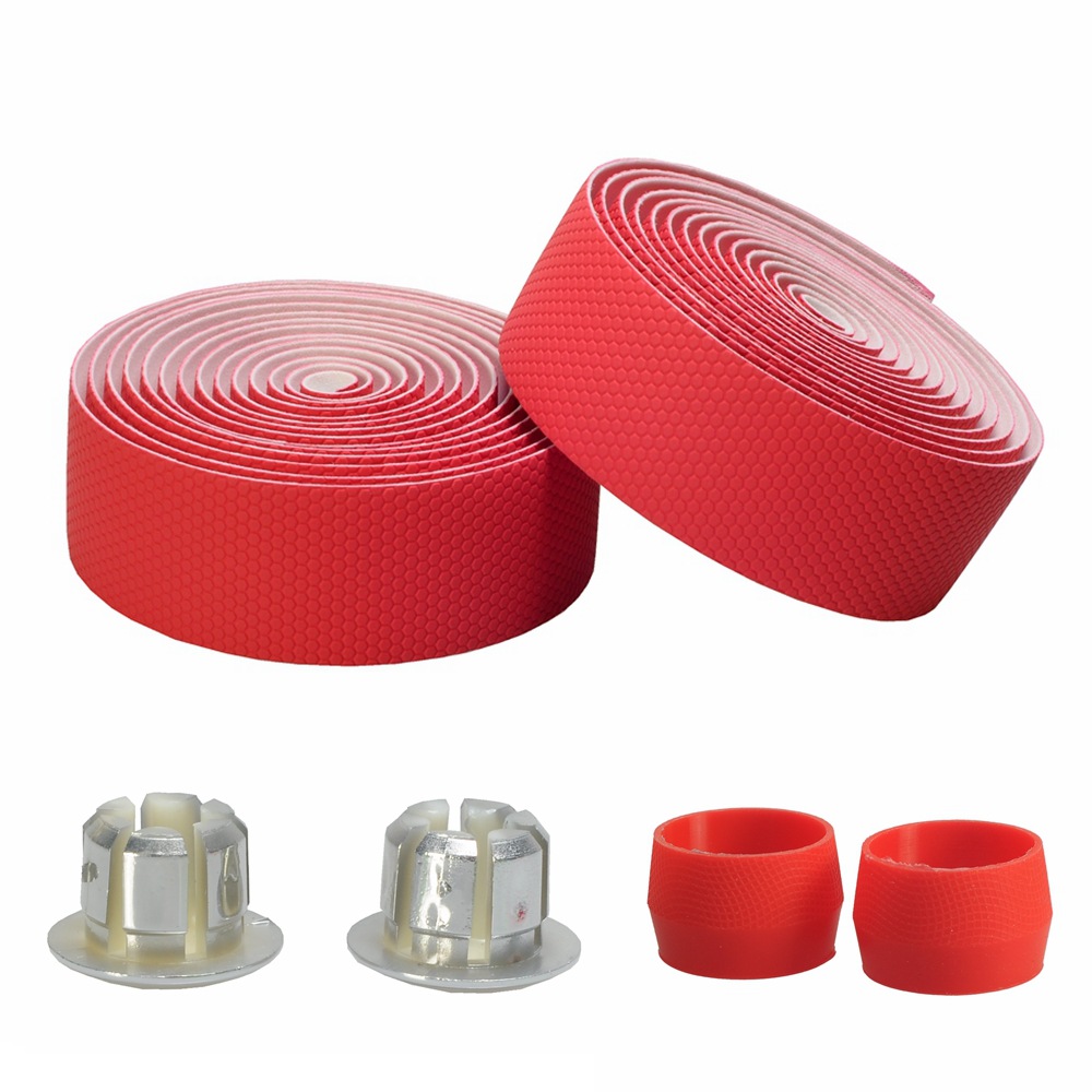 Silica gel tape styretape mtb sykkel styre tape landeveissykkel myk pustende sykkel styre tape fast girbelte: Rød