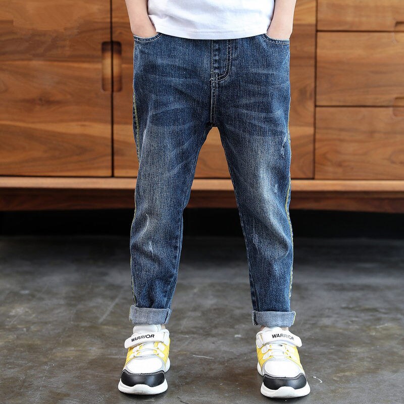 Pantalones vaqueros clásicos para niños, mallas de lápiz para adolescentes, pantalones vaqueros rectos ajustados, pantalones casuales de Jean para niños Y62