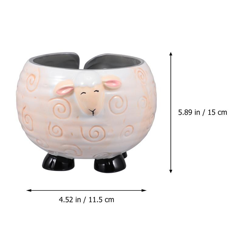 Ceramic Yarn Bowl Yarn Storage Bowl Organizer Knitted Crochet Wool Storage Bowl Cute Fun Sheep-Shaped Wool Storage Bowl