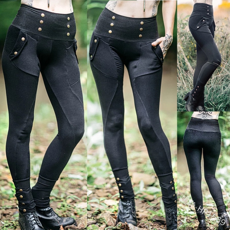 Traje de pirata vikingo Medieval Capris pantalones de encaje mujeres gótico Steampunk Corsair medio pantalón Festival vestimenta Retro para señora