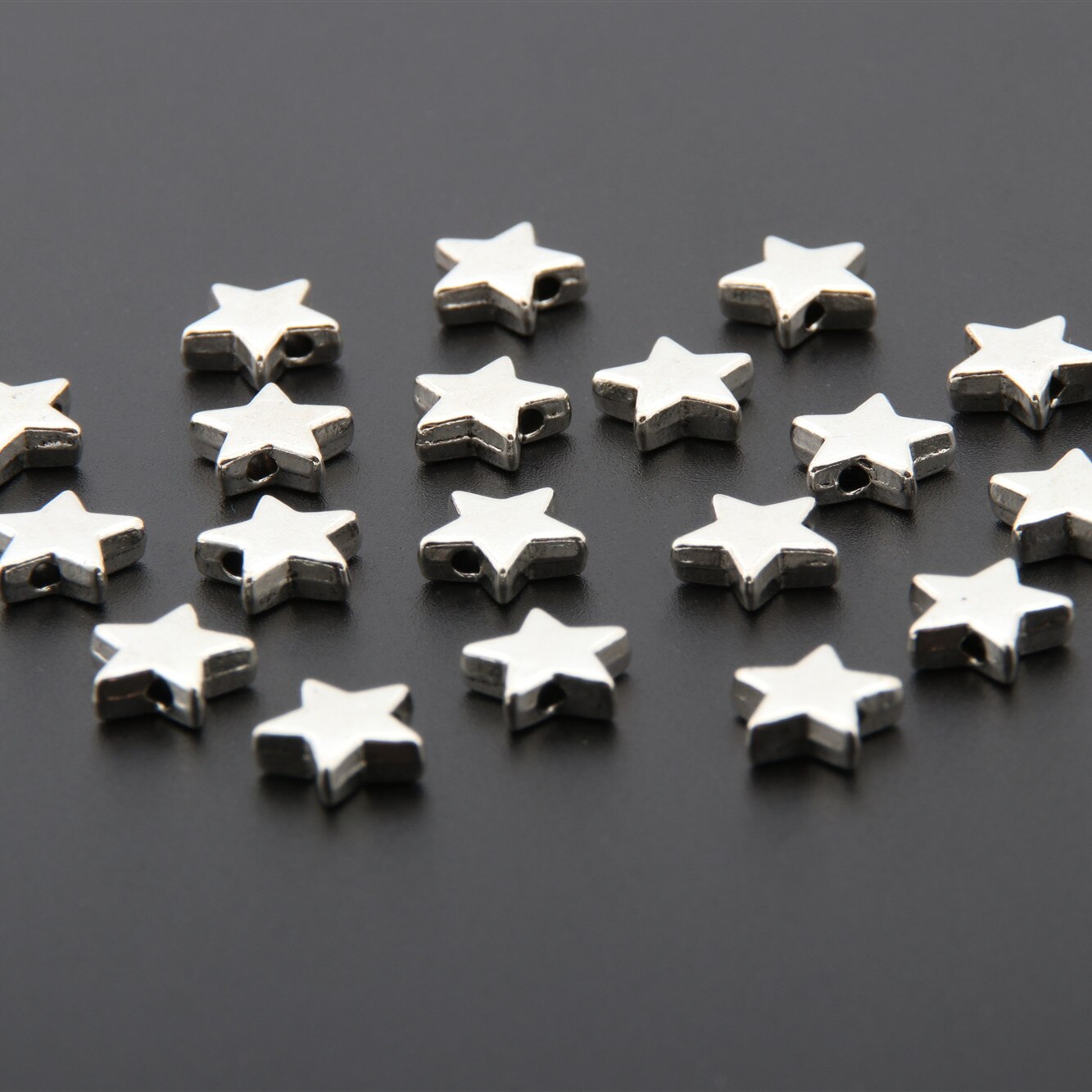 50 Stuks Zilver Kleur Star Charms Double Side Hanger Armband Kettingen Sieraden Benodigdheden A3336