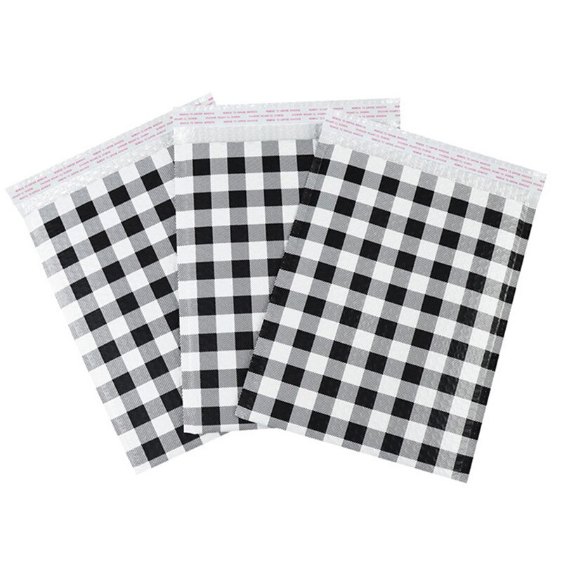 10 Pieces Black Square Plastic Bubble Envelope Envelope Bag Ziplock Liner Waterproof Packaging