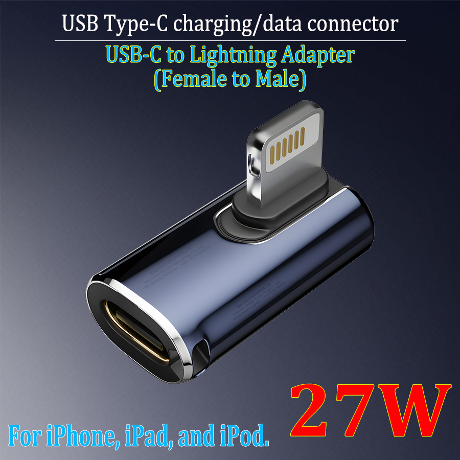USB Type-C PD 20/27W charging data connector for iPhone, iPad, iPod, USB-C to Lightning adapter, female to male, multiple styles: Option 9