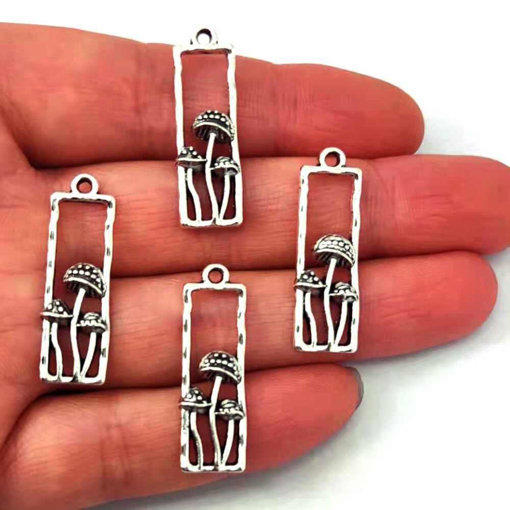 5 uds lindo tres setas bosque colgante encanto joyería de setas fantasía elfos encantos de hadas bosque para DIY mujeres hombre Accesorios