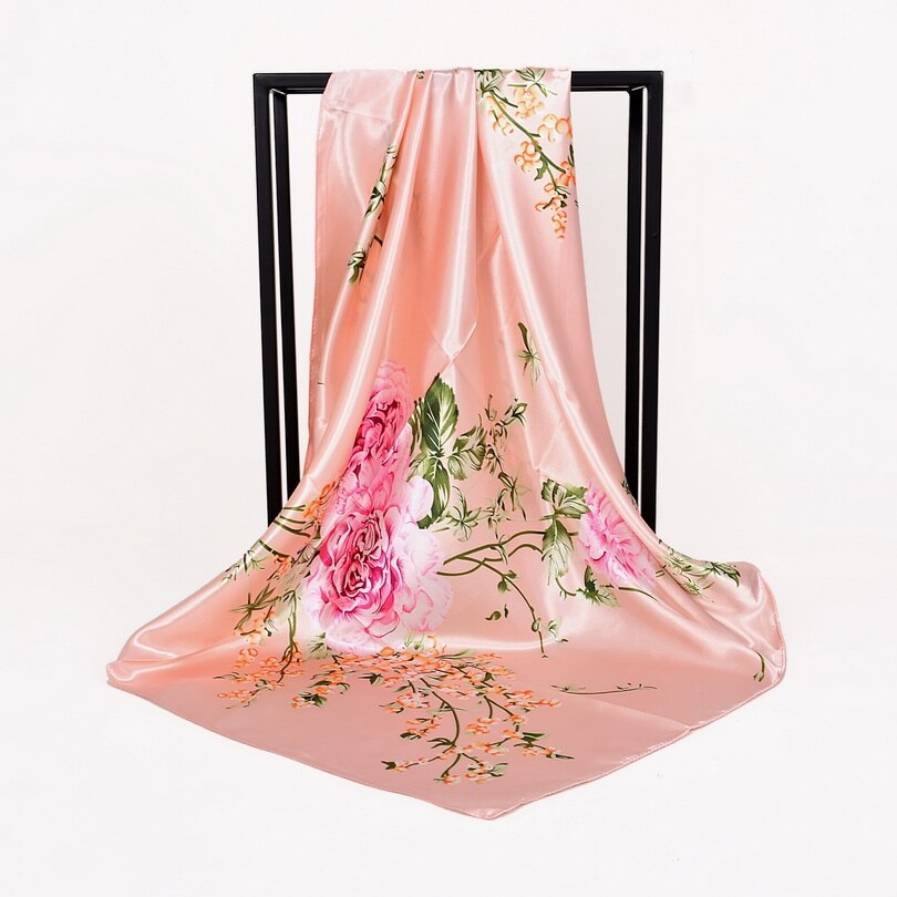 [Bysifa] Herfst Winter Dames Sjaals Accessoires Vrouwen Grote Zijde Vierkante Sjaals Wijn Rood Paisley Moslim Islamitische sjaal: pink