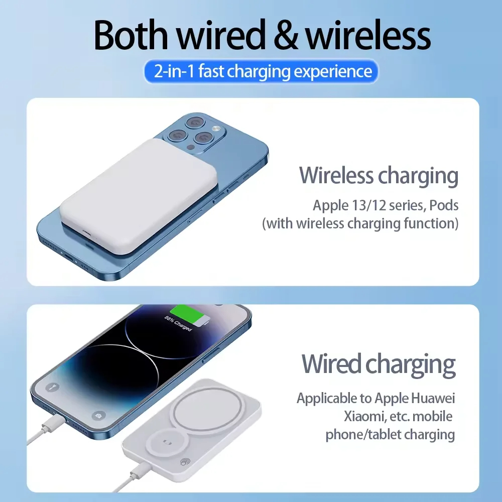 3-In-1 Magnetic Powerbank For Iphone Airpods Apple Watch Wireless Charger Portable External Battery Macsafe Power Bank
