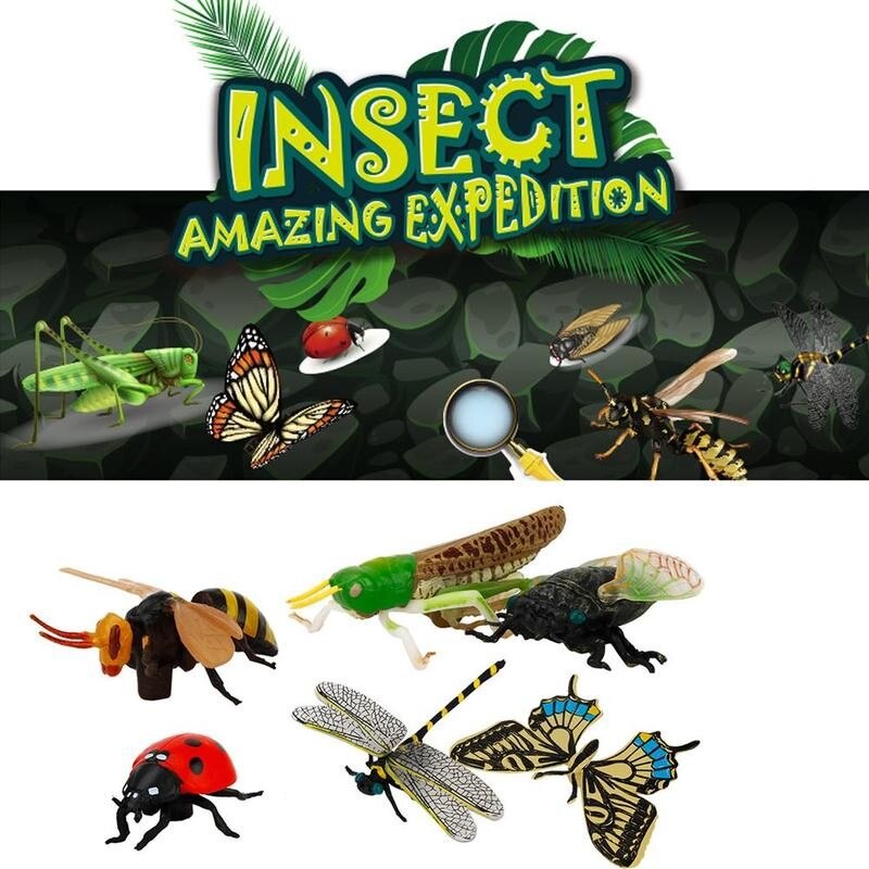 Simulation træer og insekter kognitiv model puslespil legetøj plastik insekter træer scene dekoration børn tidlig uddannelse legetøj
