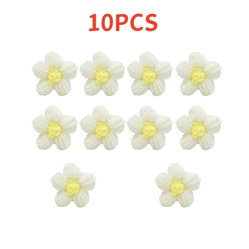 10 Uds. De cabeza de flor tejida, adorno de ramo de hilo de ganchillo, clavel, broche de horquilla tejido a mano, accesorios de costura DIY: Verde oscuro