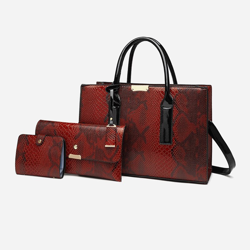 Multi-compartimentos bolsas femininas de luxo designer alta qualidade bolsas de ombro para mulher 2021 casual serpentina crossbody saco: Wine Red
