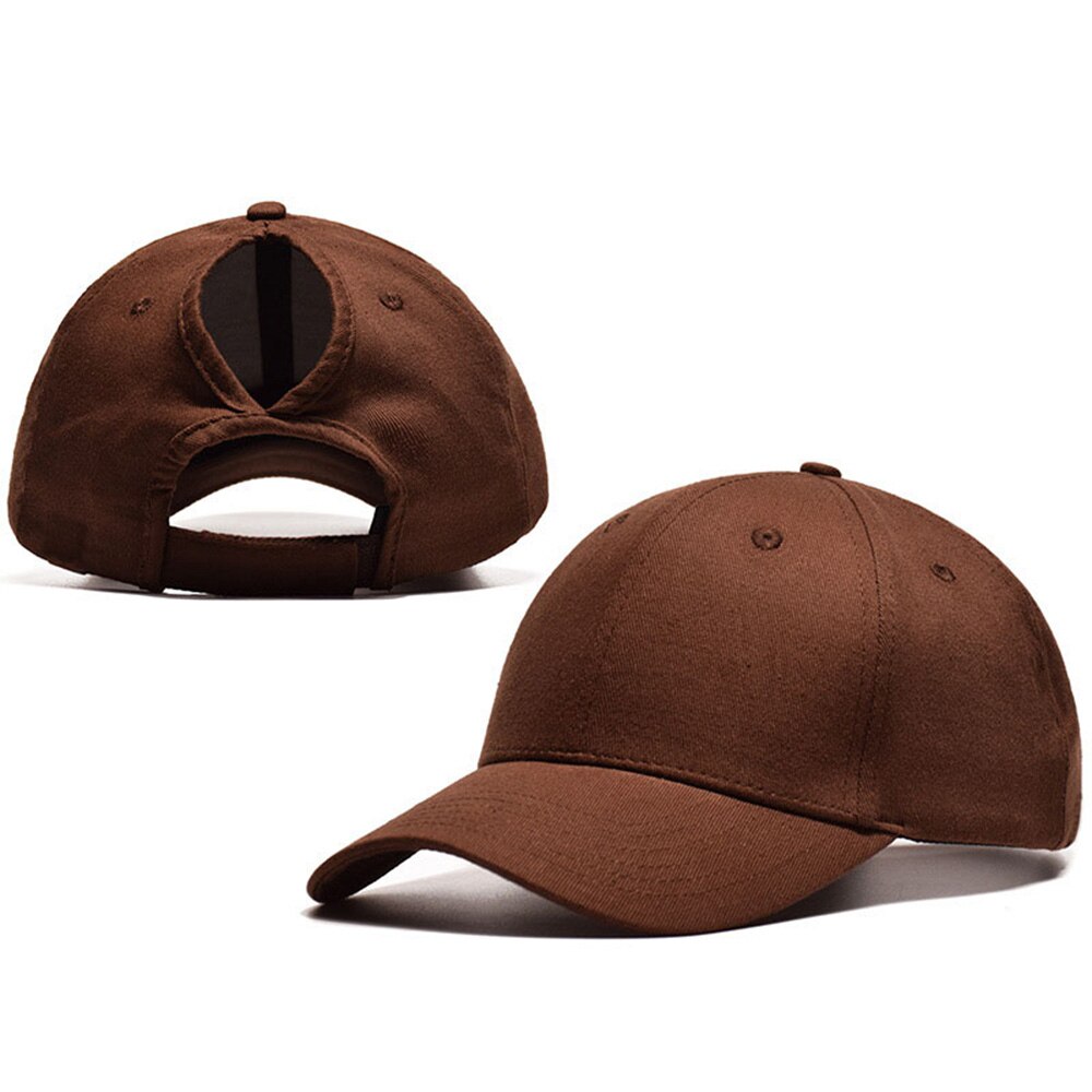 Zomer katoenen paardenstaart baseballpet dames camouflage pet snapback vader hoed knot dame meisjes reishoed klep: Katoenkoffie