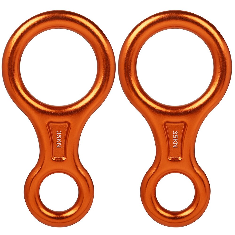 Climbing Gear Downhill Equipment 35KN Rescue Figure 8 Descender Carabiner Rigging Plate for Climbing Belaying Rappelling Device: Orange2