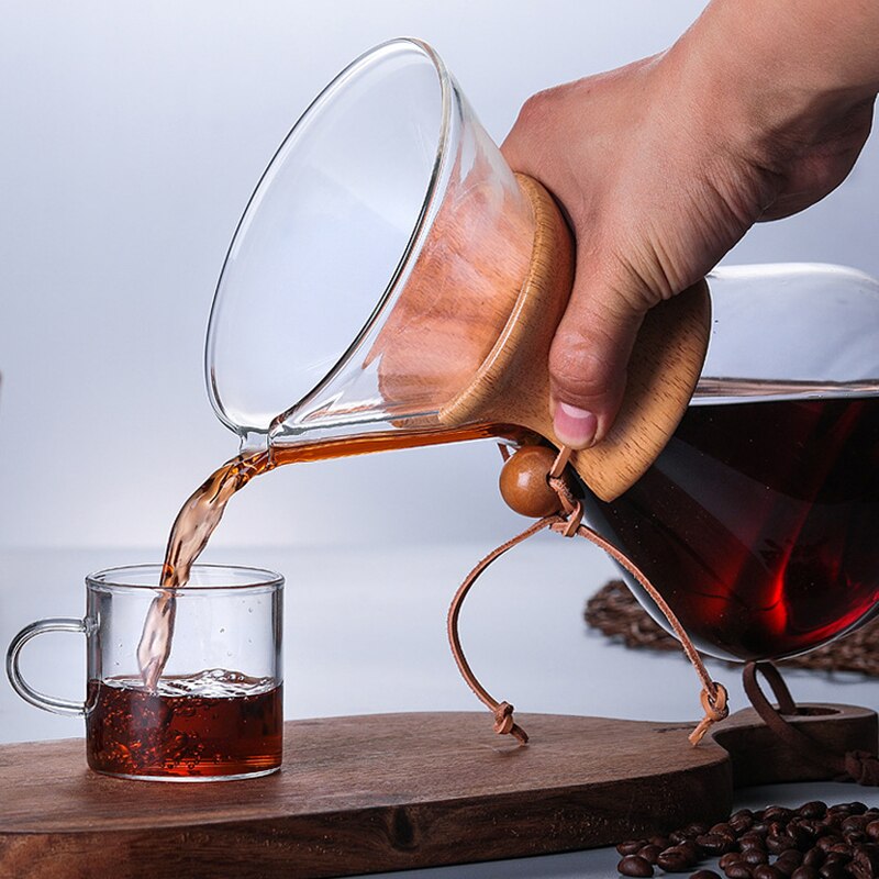 400Ml 600Ml 800Ml Slip Glas Koffiezetapparaat Koffie Pot Espresso Koffie Machine Met Rvs Filter Pot