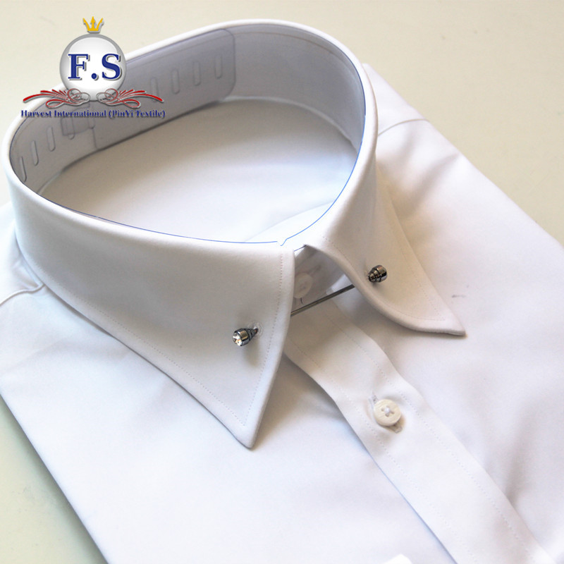 Tailored 100's 2ply Easy Care Popline Mannen Jurk Shirt Met Witte Pin Kraag