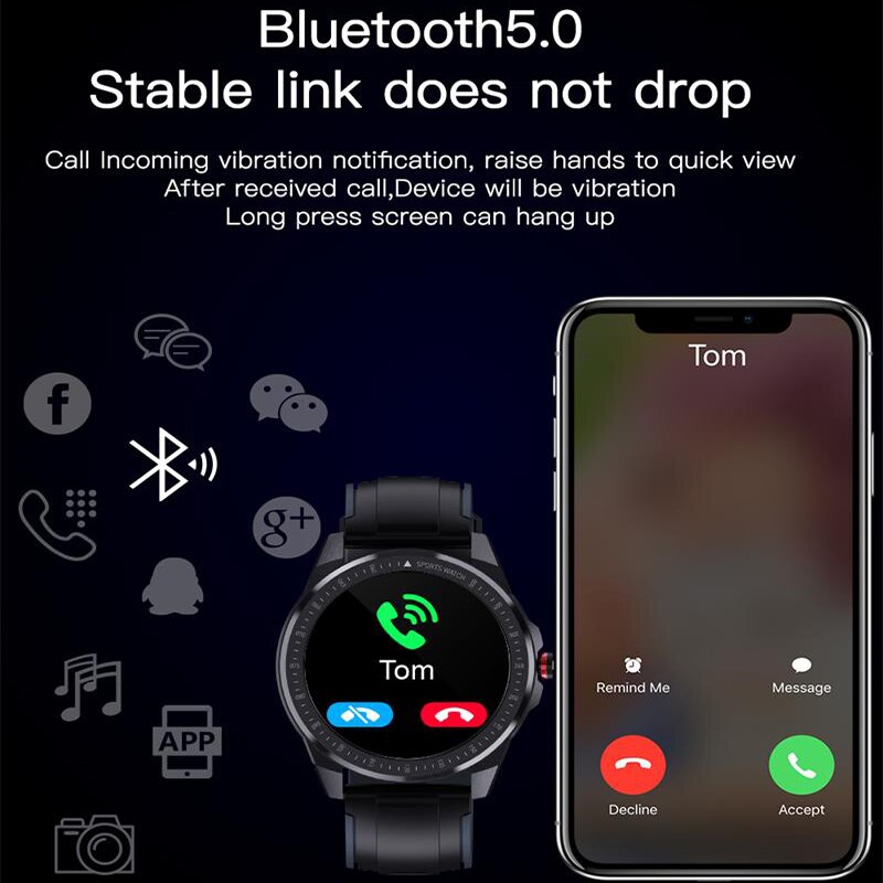 Robotsky SN88 Smartwatch - Bluetooth 5.0 Call, Fitness Tracker, Heart Rate Monitor, 1.28" Touchscreen