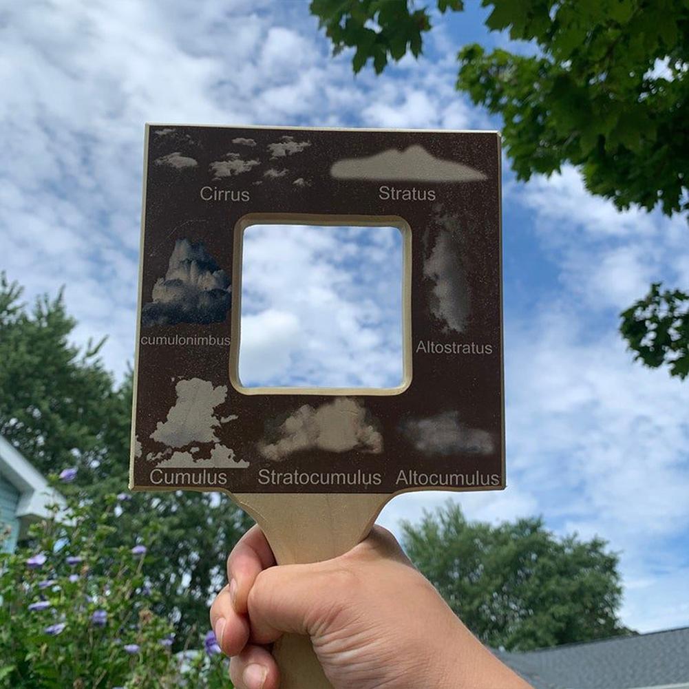 4pcs Nature Guide Finder Nature Viewfinder Double Sided Tool Identify Common Cloud Types And Foliage Wood Drawing Painting Aids