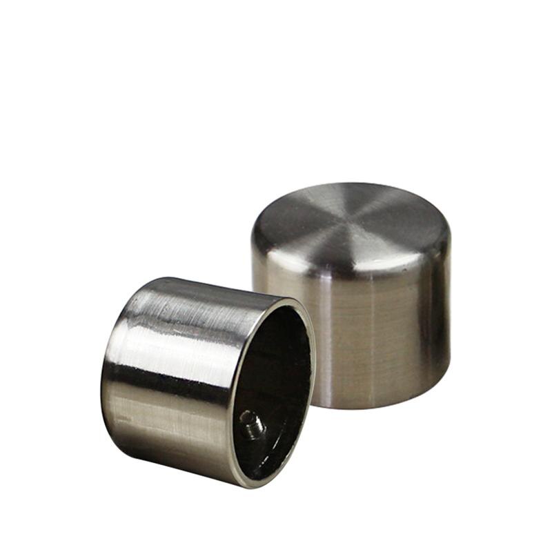 2PCS 28mm Window Drapery Curtain Rod End Drapery Pole Rail Decorative Heads Caps Alloy Windows Curtain Rod End (Silver)