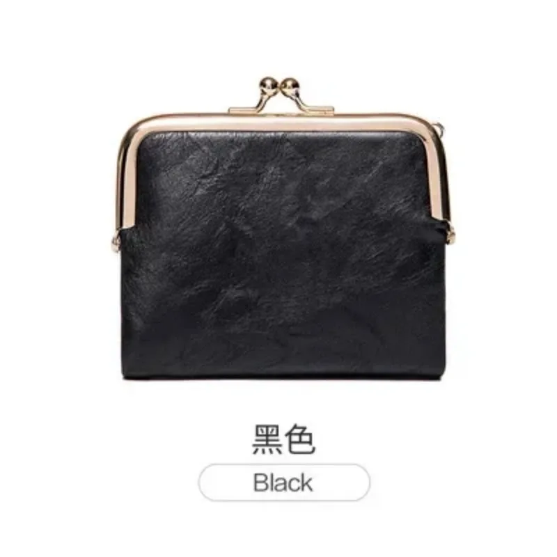 Women's Wallet Short Bifold Retro Multifunction Coin Purse with Zip and Kiss Lock Green PU Leather Female Short Purses