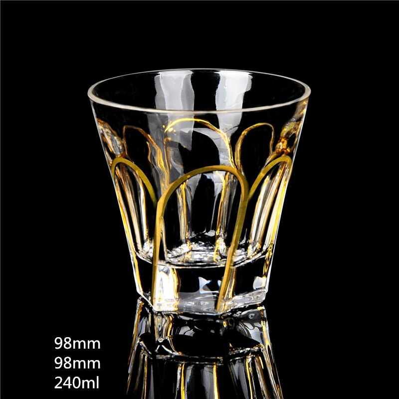Ouderwetse Whisky Glas Trace Golden Crystal Drinkglazen Chivas Wijn Cup Bar Vasos De Cristal Verre Een Vin Vidro tumbler: Style 10