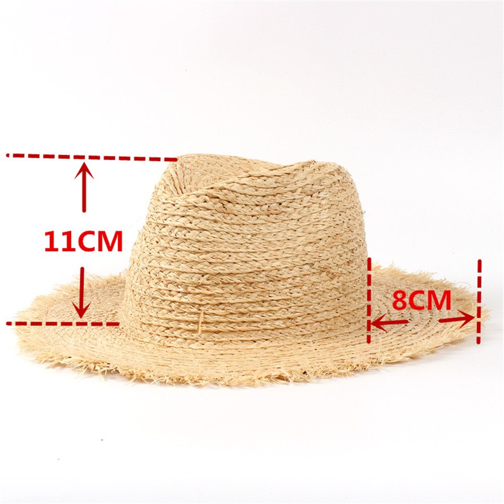 100%  raffia stro zomer dames reis strand zonnehoed voor dames fedora slappe brede rand panama zonnekap