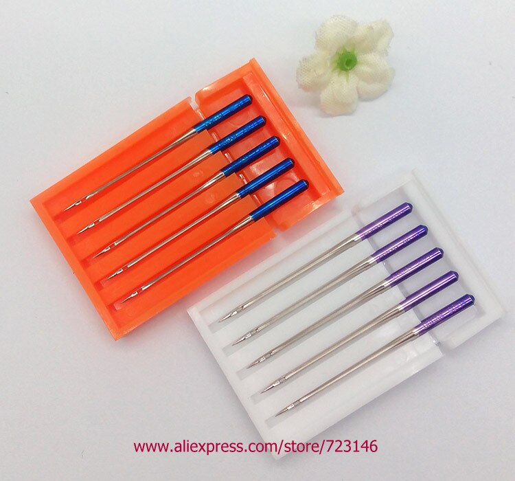10pcs janome Sewing Machine Blue Tip Needle Size 75/11 Purple Tip Needle 14/90 for Brother Singer Home Elina Elnita Pfaff