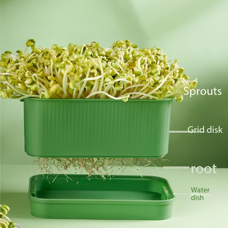 Bandeja para brotes, caja para verduras, guisante sin suelo, plántulas de frijoles, bandejas para vivero, placa para brotes hidropónicos, herramientas de jardín para brotes de semillas