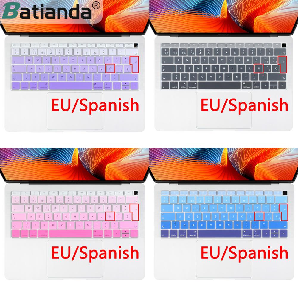 Euro Spanisch tastatur Abdeckung für Macbook Luft 13 & berühren Ich würde Staub nachweisen Schutz Schrittweise Ändern Farben Mac buch 13.3 "A1932