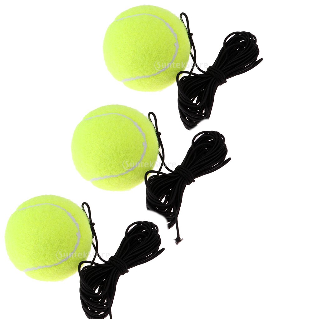 3pcs Tennis Single Exercise Training Practice Ball Trainer Replacement Balls