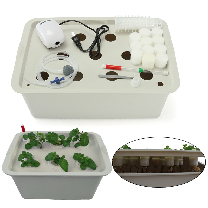 11 Gaten Us Plug 220-240V Plant Site Hydrocultuur Systeem Indoor Tuin Kast Box Grow Kit Bubble Tuin potten Planter Kwekerij Pot