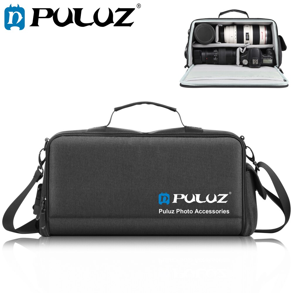 PULUZ-mochila de hombro cruzada para cámara de fotografía, bolso DSLR, equipo de fotos, a prueba de golpes, bolsa de almacenamiento de lentes digitales
