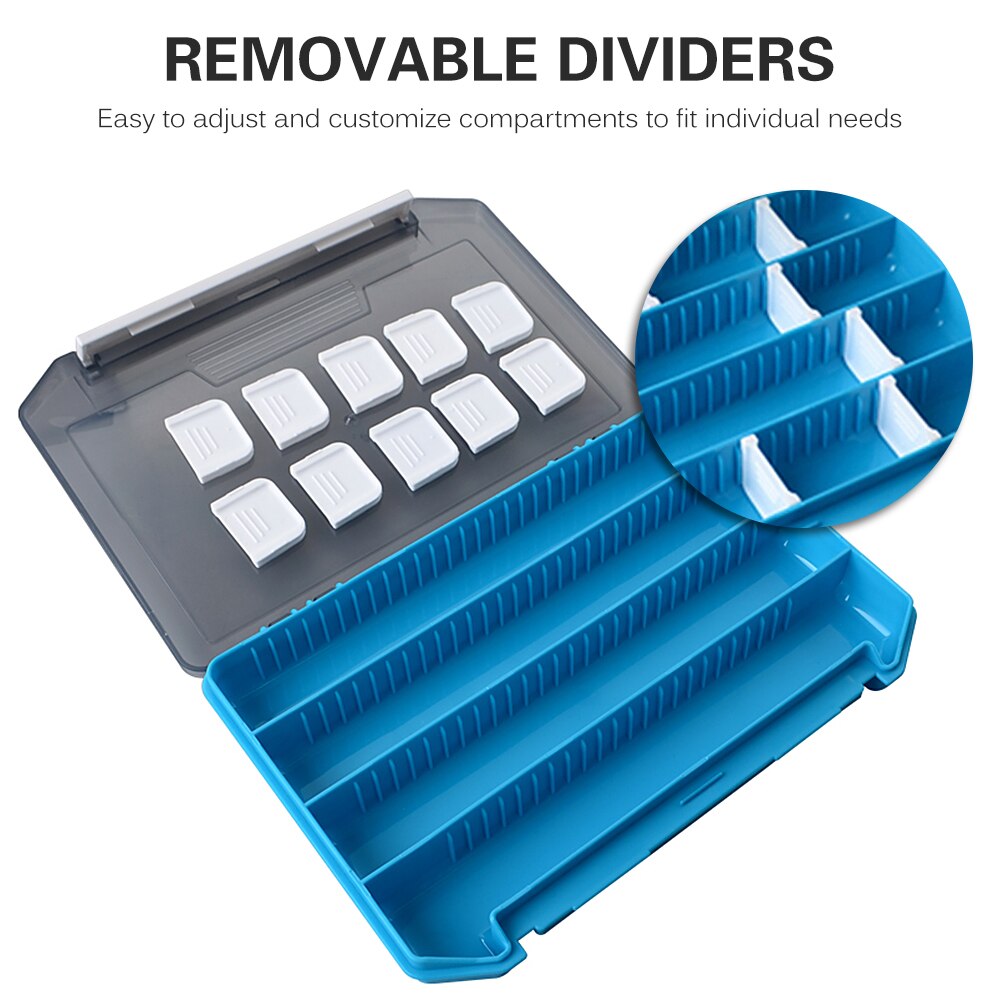 Fishing Tackle Box Storage Trays with Removable Dividers Fishing Lures Hooks Accessories Storage Organizer Box