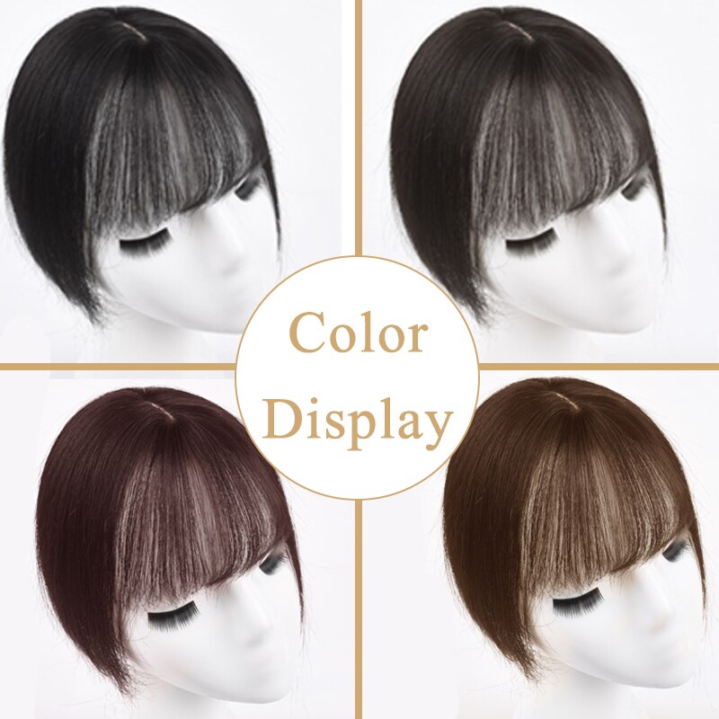 AOSI, flequillo de aire 3D, negro, marrón con cuernos, síntesis resistente al calor, Clip Invisible sin costuras en la extensión del cabello para mujeres y niñas