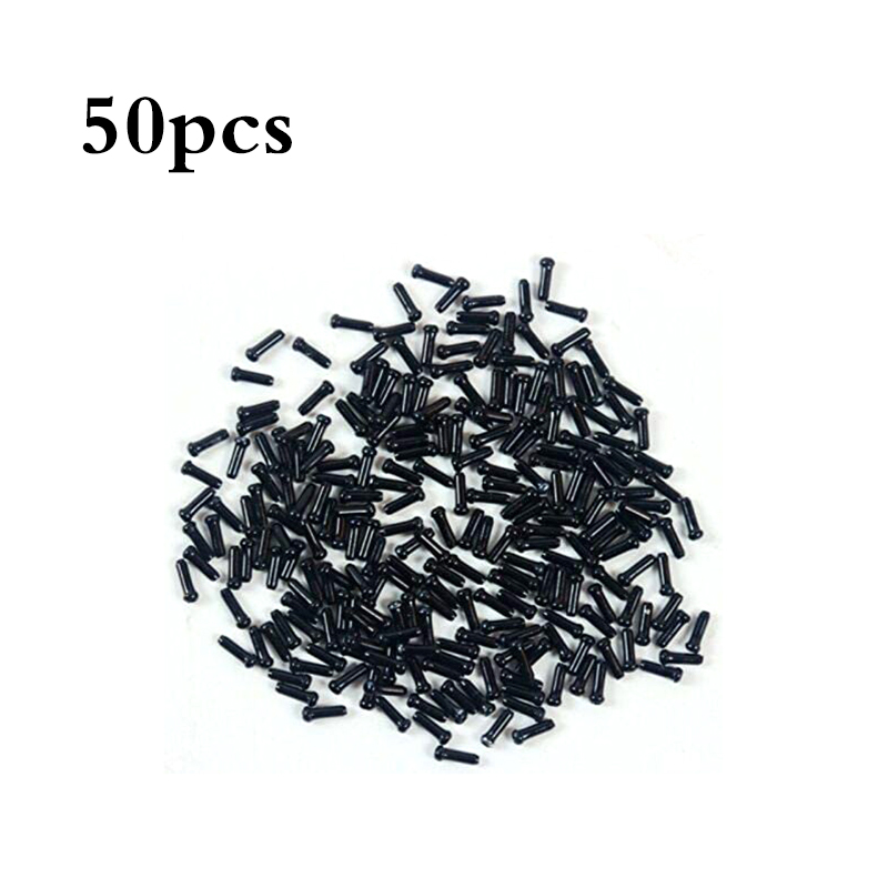 Manillar de aluminio para bicicleta de montaña, con Cable interno consejos engarzados 50 Uds.: black  50pcs