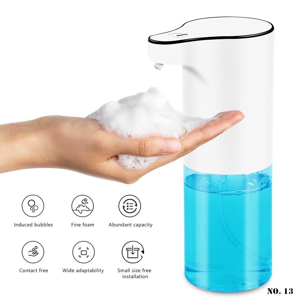 350ml/12oz Automatic Soap Dispenser, Disposable Foam Soap Dispenser Hands-free Automatic Foam Soap Dispenser to Kitchen Bathroom