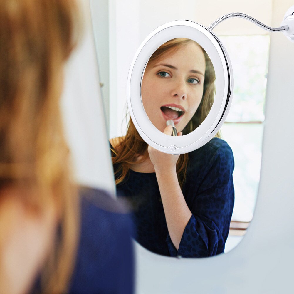 360 Rotation LED Mirror Light Makeup Mirror with Led Light Flexible Magnifying Mirrors Light Cosmetic Miroir Vanity Mirrors